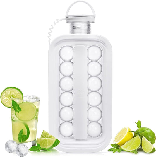 2-in-1 Portable Ice Ball Maker Kettle With 17 Grids Flat Body Lid Cooling Ice Pop/Cube Molds White __stock:200 Kitchen & Dining refund_fee:1200