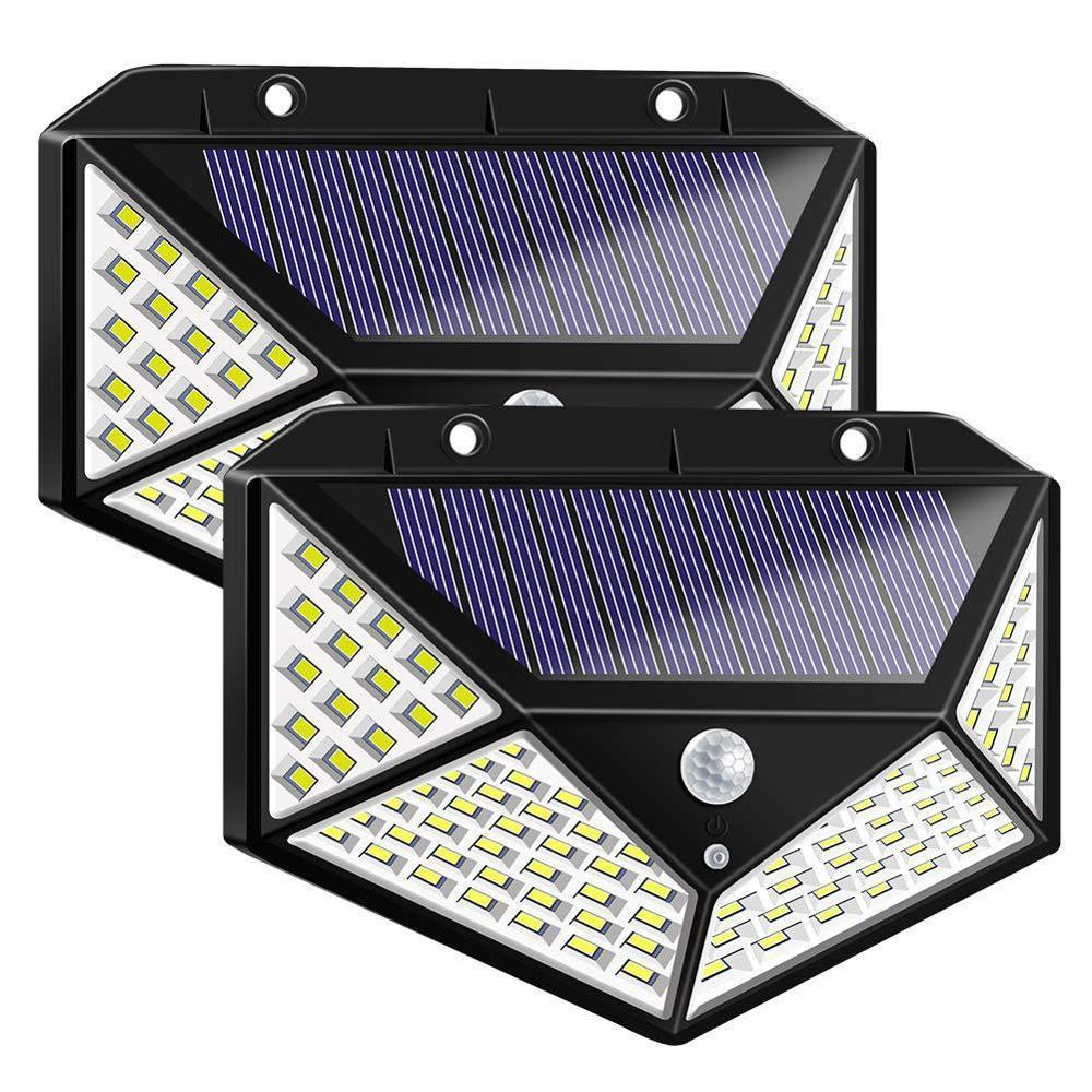 2-Pack: 100-LED Solar Powered Motion Sensor Lights With 270° Wide Angle __stock:750 Outdoor Lighting refund_fee:1200 Warranty