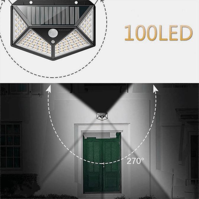 2-Pack: 100-LED Solar Powered Motion Sensor Lights With 270° Wide Angle __stock:750 Outdoor Lighting refund_fee:1200 Warranty