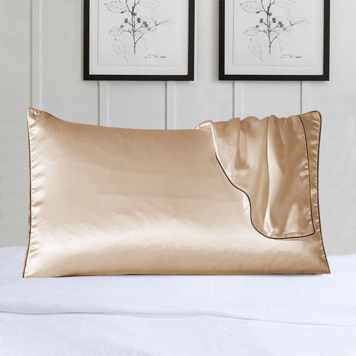 2-Pack 100% Silk Pillow Cover With Trim Beige __label2:BOGO 30% OFF __stock:200 Bedding refund_fee:1200