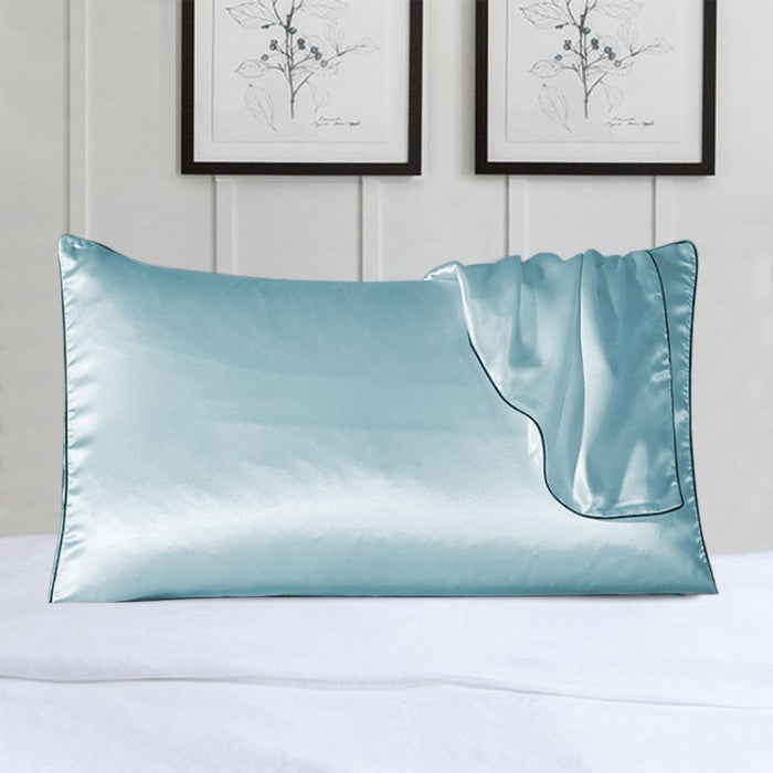 2-Pack 100% Silk Pillow Cover With Trim Blue __label2:BOGO 30% OFF __stock:200 Bedding refund_fee:1200