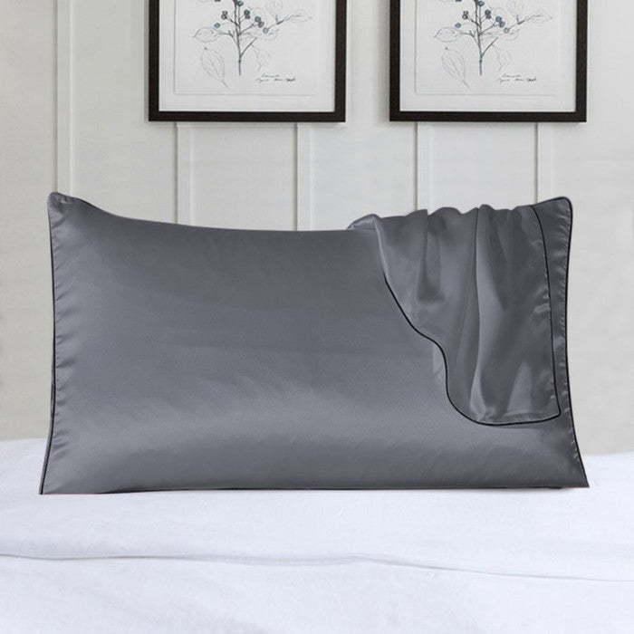 2-Pack 100% Silk Pillow Cover With Trim Gray __label2:BOGO 30% OFF __stock:200 Bedding refund_fee:1200