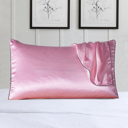 2-Pack 100% Silk Pillow Cover With Trim Pink __label2:BOGO 30% OFF __stock:200 Bedding refund_fee:1200