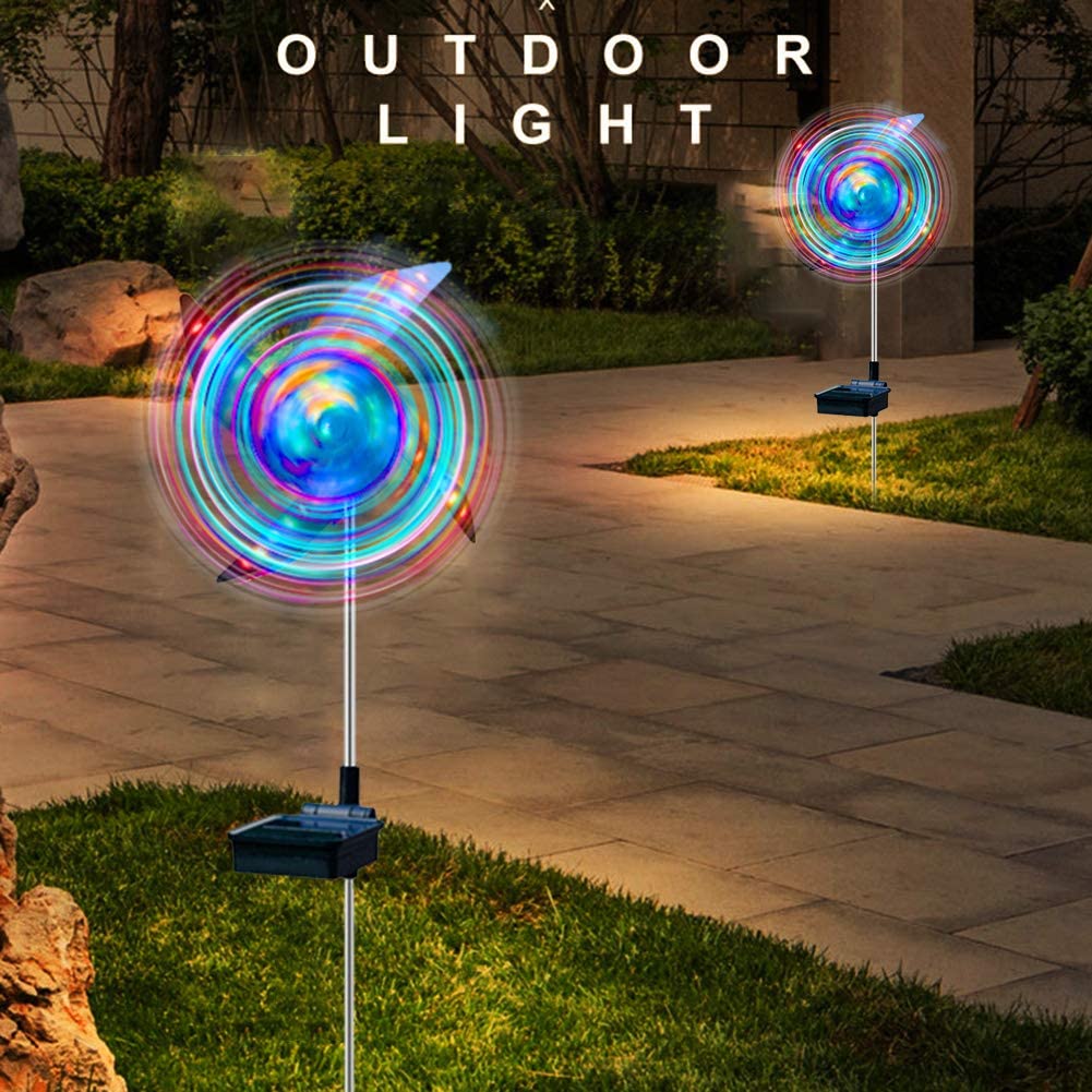 2-Pack: 32LED Outdoor Solar Ground Light Garden Lawn Waterproof Windmill Lamp __stock:400 Garden & Patio refund_fee:1800