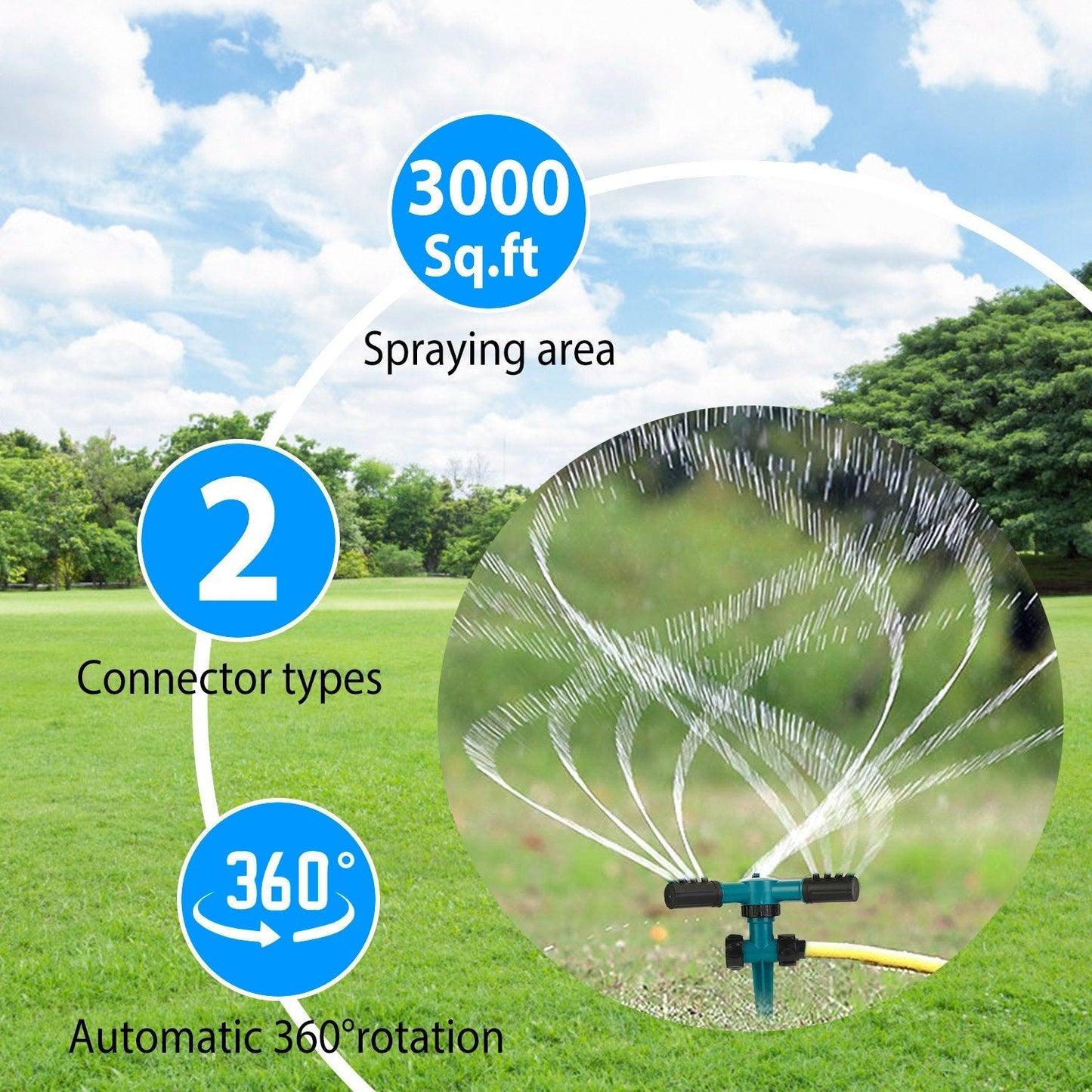 2-Pack: 360 Degree Rotatable Lawn Garden Sprinkler __stock:50 Garden & Patio refund_fee:1200