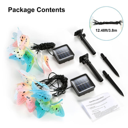 2-Pack: 3.8M Solar String Butterfly Lights __stock:150 refund_fee:1200 String & Fairy Lights Warranty