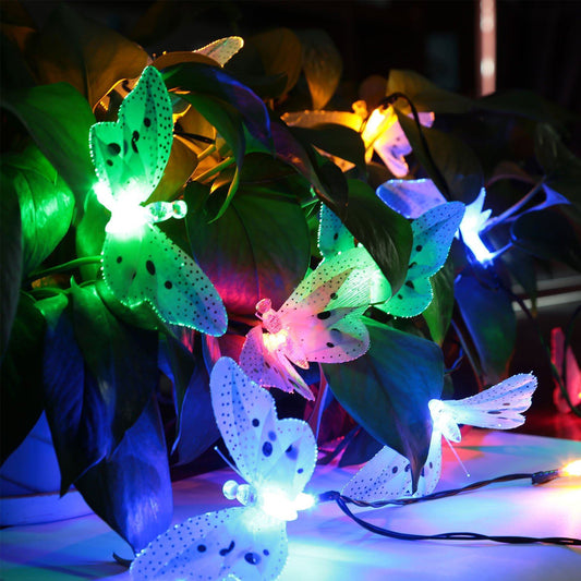 2-Pack: 3.8M Solar String Butterfly Lights __stock:150 refund_fee:1200 String & Fairy Lights Warranty