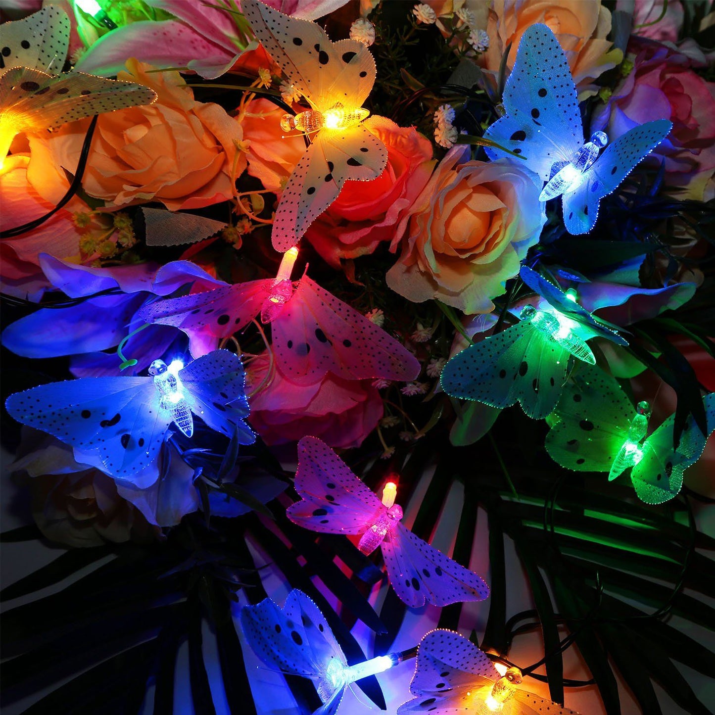 2-Pack: 3.8M Solar String Butterfly Lights __stock:150 refund_fee:1200 String & Fairy Lights Warranty