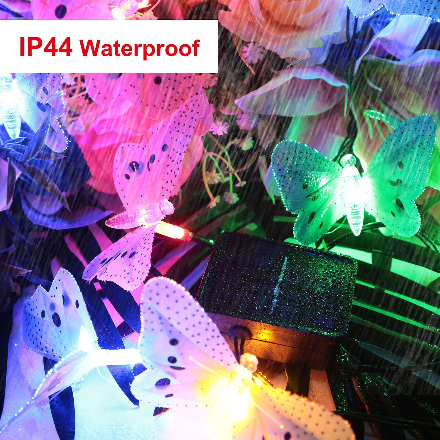 2-Pack: 3.8M Solar String Butterfly Lights __stock:150 refund_fee:1200 String & Fairy Lights Warranty