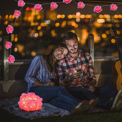 2-Pack: 40 LEDs Rose Flower String Lights __stock:150 refund_fee:800 String & Fairy Lights Warranty