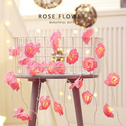 2-Pack: 40 LEDs Rose Flower String Lights __stock:150 refund_fee:800 String & Fairy Lights Warranty