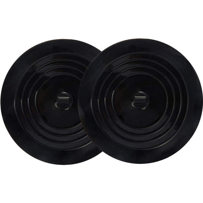 2-Pack: 6" Large Silicone Drain Plug Hair Stopper Flat Suction Cover Black __stock:100 Home Improvement refund_fee:800