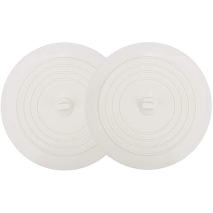 2-Pack: 6" Large Silicone Drain Plug Hair Stopper Flat Suction Cover White __stock:100 Home Improvement refund_fee:800