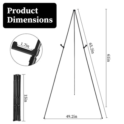 2-Pack: 61" Collapsible A Frame Tripod Easel Iron Alloy Drawing Stand __stock:50 Holiday Decor & Apparel refund_fee:1200