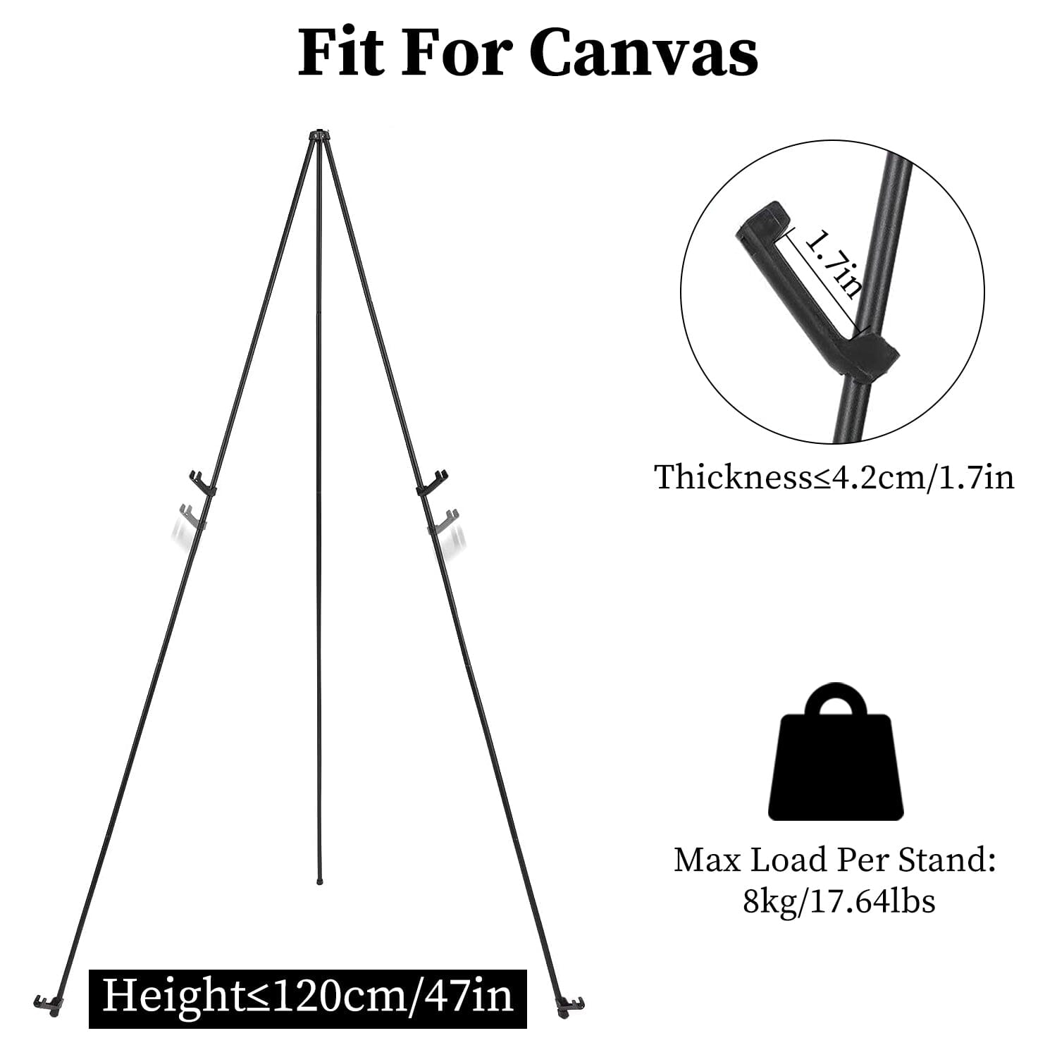 2-Pack: 61" Collapsible A Frame Tripod Easel Iron Alloy Drawing Stand __stock:50 Holiday Decor & Apparel refund_fee:1200