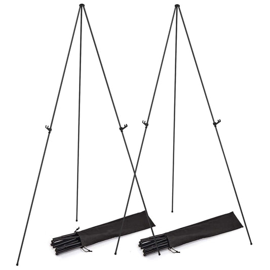 2-Pack: 61" Collapsible A Frame Tripod Easel Iron Alloy Drawing Stand __stock:50 Holiday Decor & Apparel refund_fee:1200