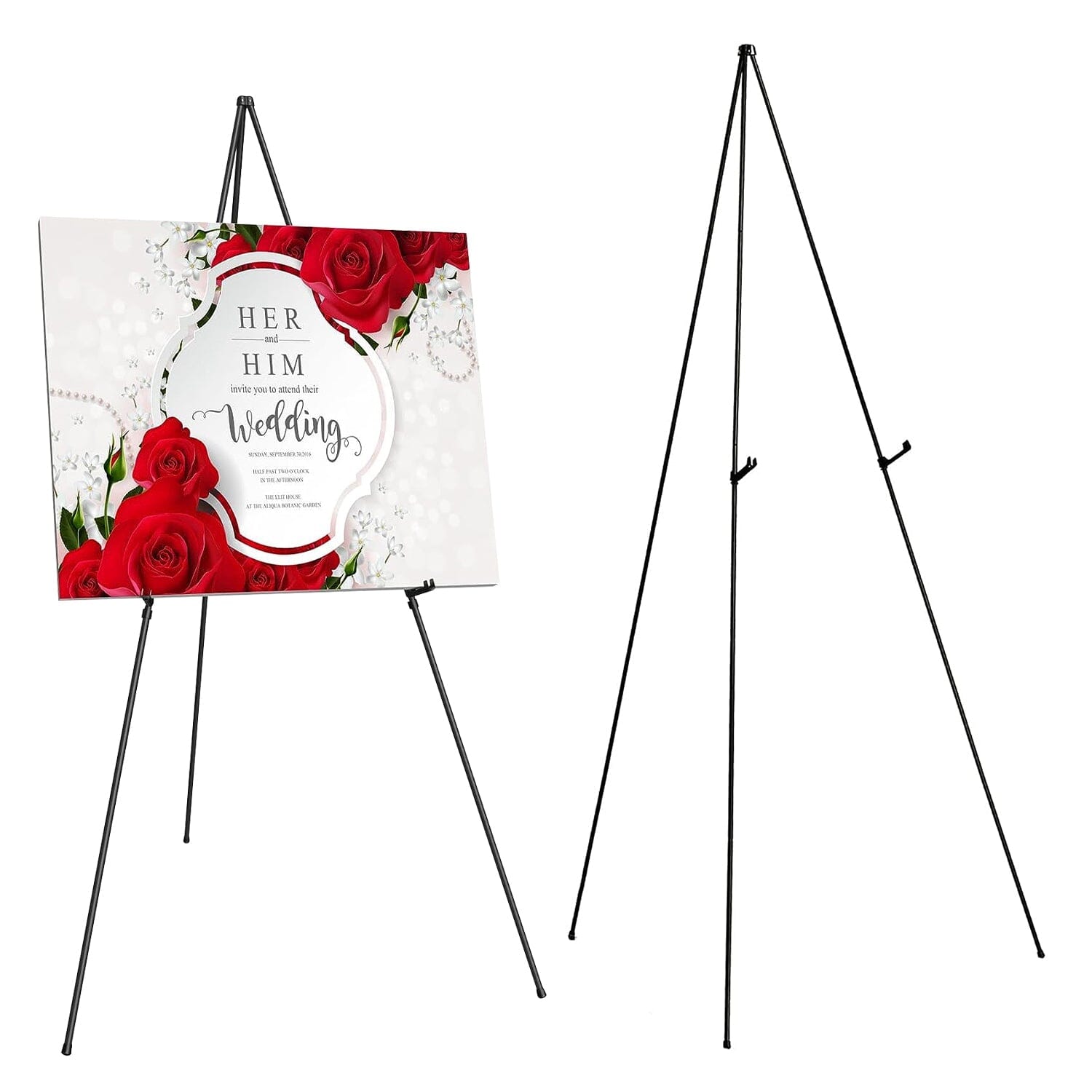 2-Pack: 61" Collapsible A Frame Tripod Easel Iron Alloy Drawing Stand __stock:50 Holiday Decor & Apparel refund_fee:1200