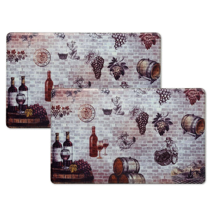 2-Pack: Bibb Home Anti Fatigue Foam Kitchen Mats Vineyard __stock:300 Kitchen & Dining refund_fee:1200