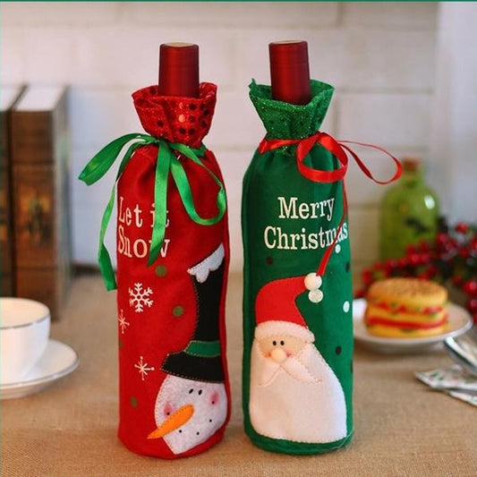 2-Pack: Christmas Decorations Red Wine Bag Green/Red __stock:100 Holiday Decor & Apparel refund_fee:800