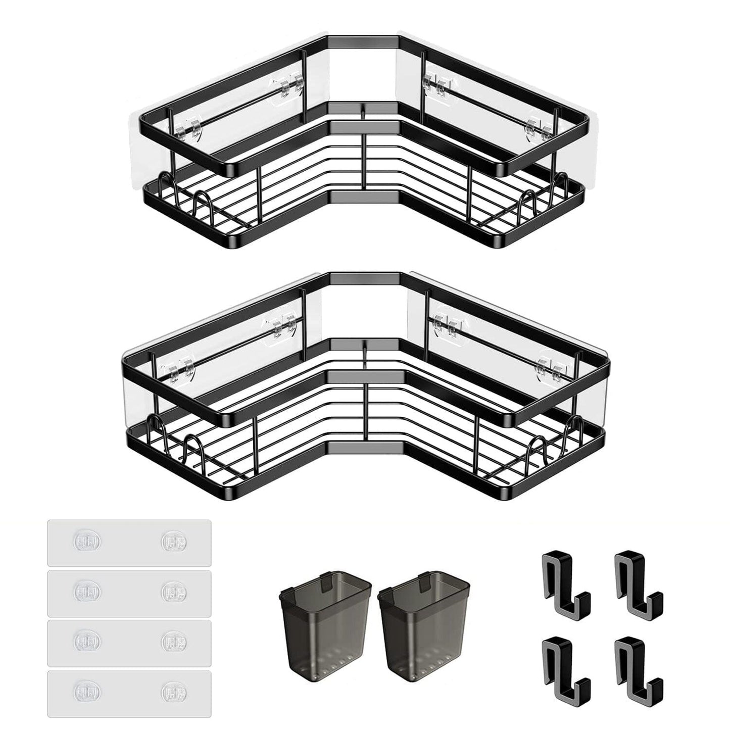 2-Pack: Corner Shower Caddy No Drilling Adhesive Shower Organizer __stock:50 Bath Low stock refund_fee:1200