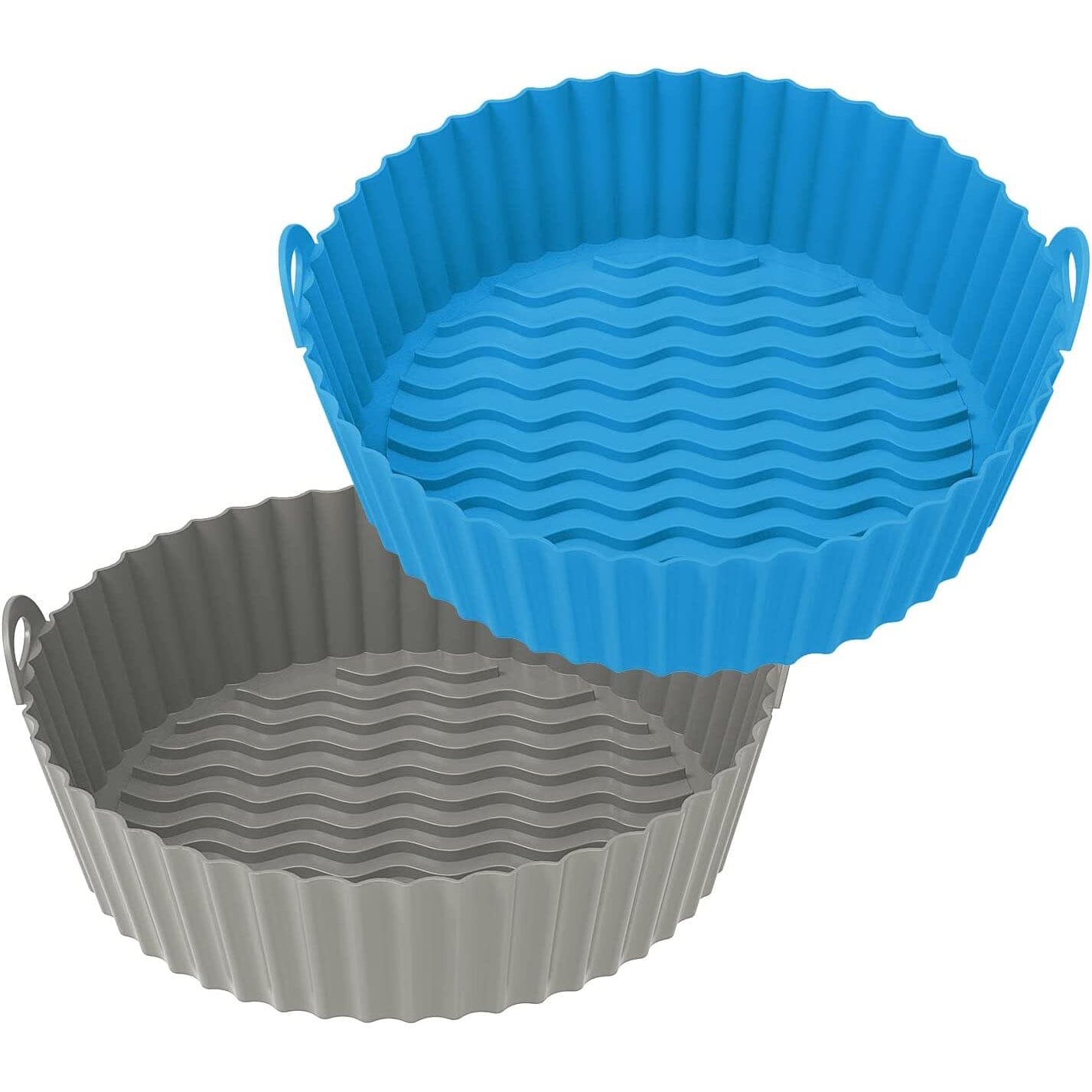 2-Pack: Foldable Silicone Air Fryer Liner 7.5" Blue/Gray __stock:200 Kitchen & Dining refund_fee:800