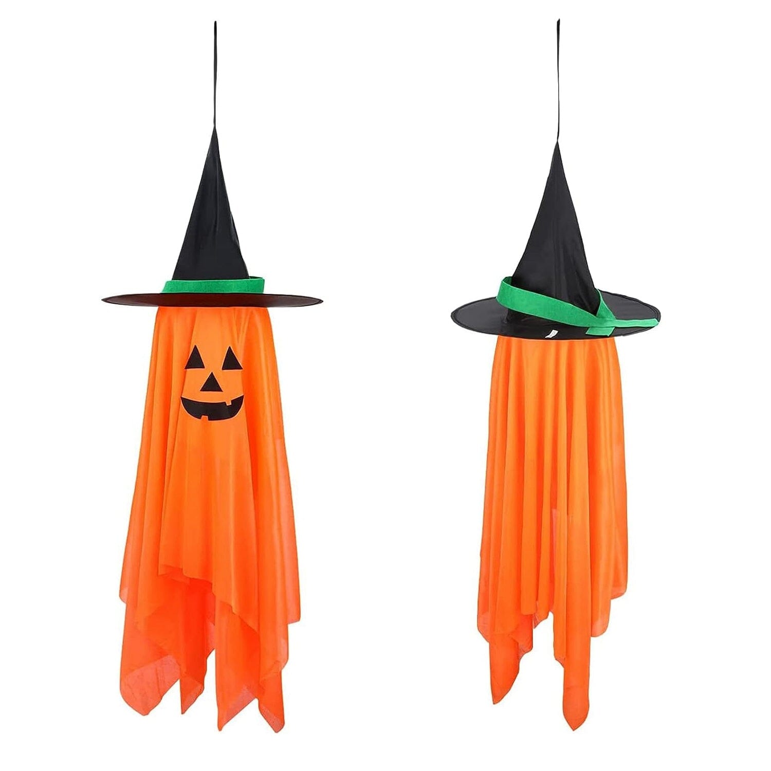 2-Pack: Hanging Ghosts with Wizard Hat Snicker Scary Face __stock:50 Holiday Decor & Apparel refund_fee:1200