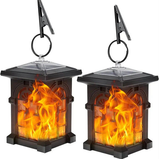 2-Pack: IP65 Waterproof Solar Outdoor Lights With Flickering Flame __stock:200 Holiday Decor & Apparel refund_fee:1200