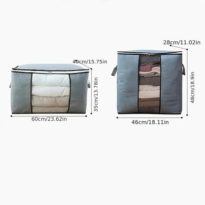 2-Pack: Large Storage Bag Organizer with Reinforced Handle, Clear Window & Sturdy Zippers __stock:200 Closet & Storage refund_fee:800