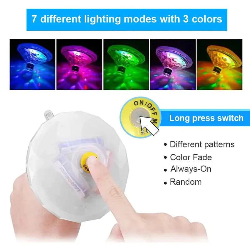 2-Pack: LED Color Changing Floating Pool Lights with 8 Modes Lighting __stock:200 Outdoor Lighting refund_fee:1200 Warranty