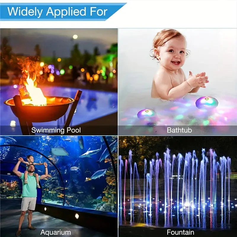 2-Pack: LED Color Changing Floating Pool Lights with 8 Modes Lighting __stock:200 Outdoor Lighting refund_fee:1200 Warranty