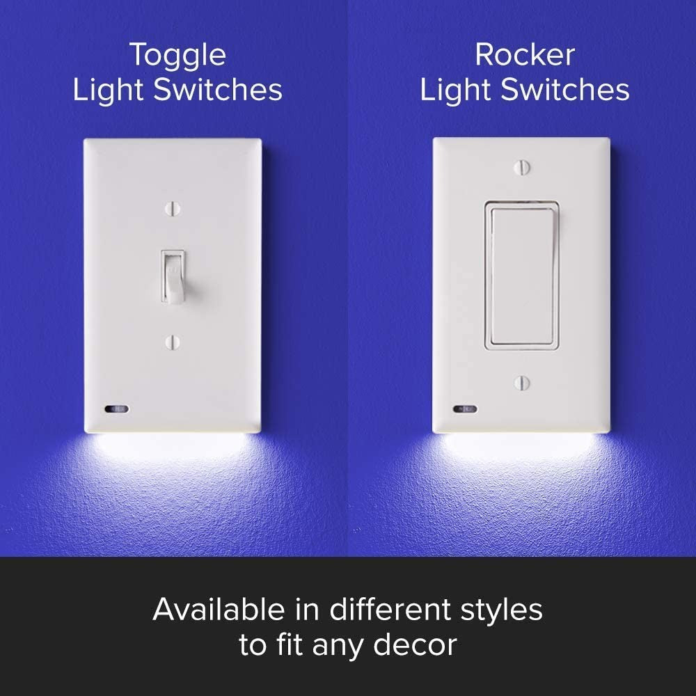 2 Pack: LED Motion Light Switch Plate __stock:400 Indoor Lighting refund_fee:800 Warranty