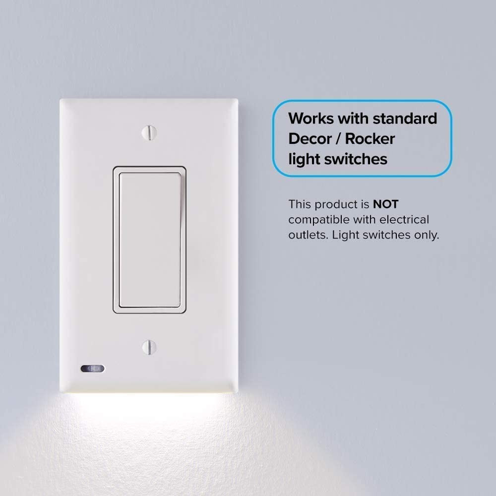 2 Pack: LED Motion Light Switch Plate __stock:400 Indoor Lighting refund_fee:800 Warranty