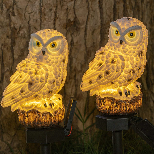 2-Pack: LUMN8 Owl Figure Solar LED Lights __stock:600 Outdoor Lighting refund_fee:1200 Warranty