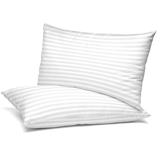 2-Pack: Lux Decor Collection Cotton Stripe Pillow Plush Bed Pillows Set __label2:BOGO 30% OFF __stock:300 Bedding refund_fee:1200