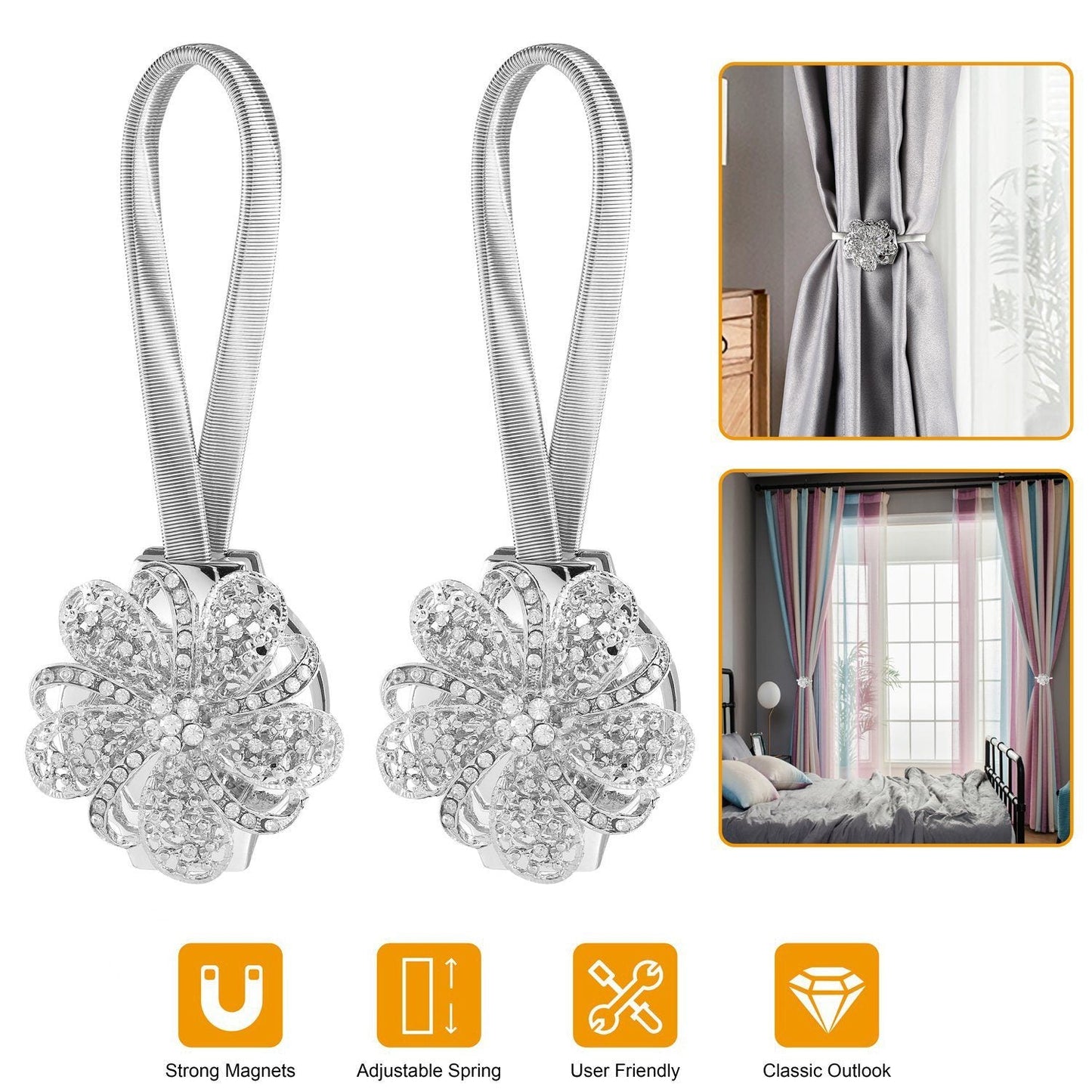 2-Pack: Magnetic Curtain Tiebacks __stock:50 Furniture and Décor refund_fee:800