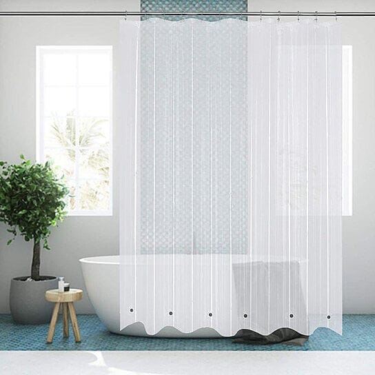 2-Pack: Magnetic Mildew Resistant Solid Vinyl Shower Curtain Liners Clear __stock:1000 Bath refund_fee:800