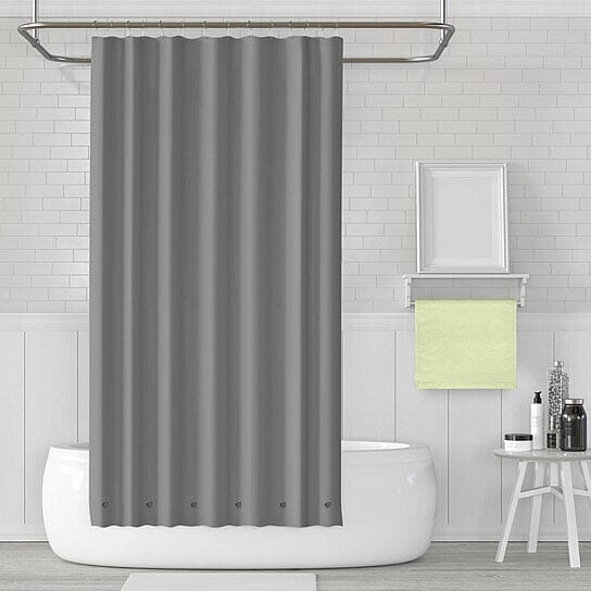 2-Pack: Magnetic Mildew Resistant Solid Vinyl Shower Curtain Liners Gray __stock:1000 Bath refund_fee:800