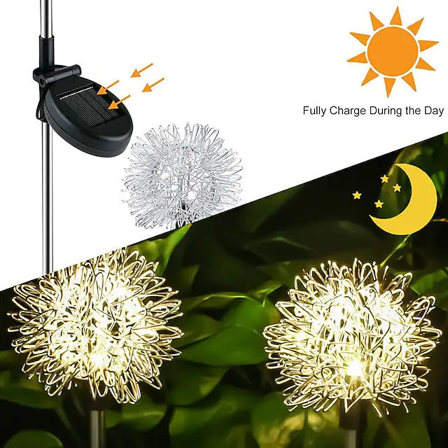 2-Pack: Outdoor Solar Dandelion Lawn Lights __stock:200 Outdoor Lighting refund_fee:1200 Warranty