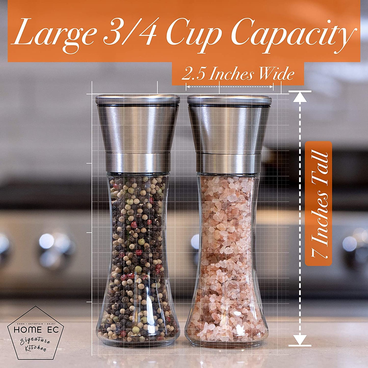 2-Pack: Premium Stainless Steel Salt and Pepper Grinder __stock:200 Kitchen & Dining refund_fee:1200