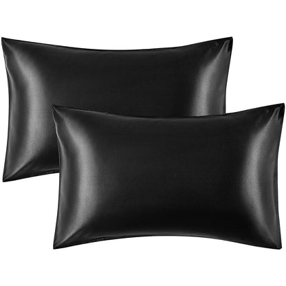 2-Pack: Satin Pillowcases with Envelope Closure Black __label2:BOGO 30% OFF __stock:200 Bedding refund_fee:800