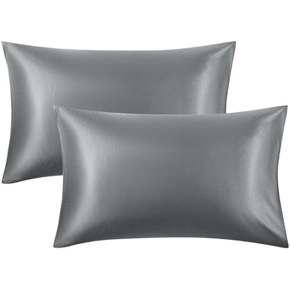 2-Pack: Satin Pillowcases with Envelope Closure Dark Gray __label2:BOGO 30% OFF __stock:200 Bedding refund_fee:800