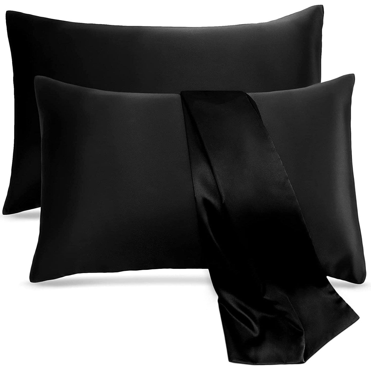 2-Pack: Soft Cooling Satin Pillowcases Black __label2:BOGO 30% OFF __stock:200 Bedding refund_fee:800