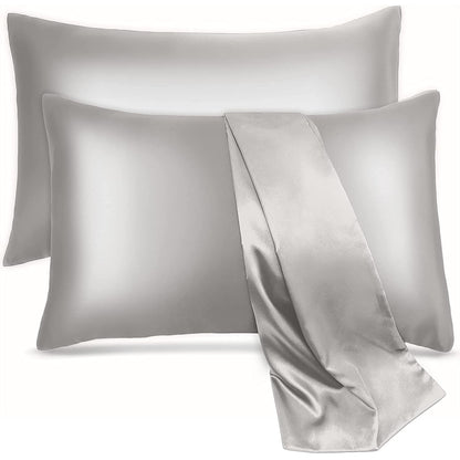 2-Pack: Soft Cooling Satin Pillowcases Silver __label2:BOGO 30% OFF __stock:200 Bedding refund_fee:800