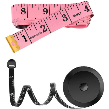 2-Pack: Soft Fashion Pink and Retractable Black Measuring Tape Set __stock:200 Home Improvement refund_fee:800