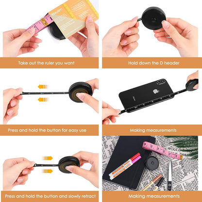 2-Pack: Soft Fashion Pink and Retractable Black Measuring Tape Set __stock:200 Home Improvement refund_fee:800