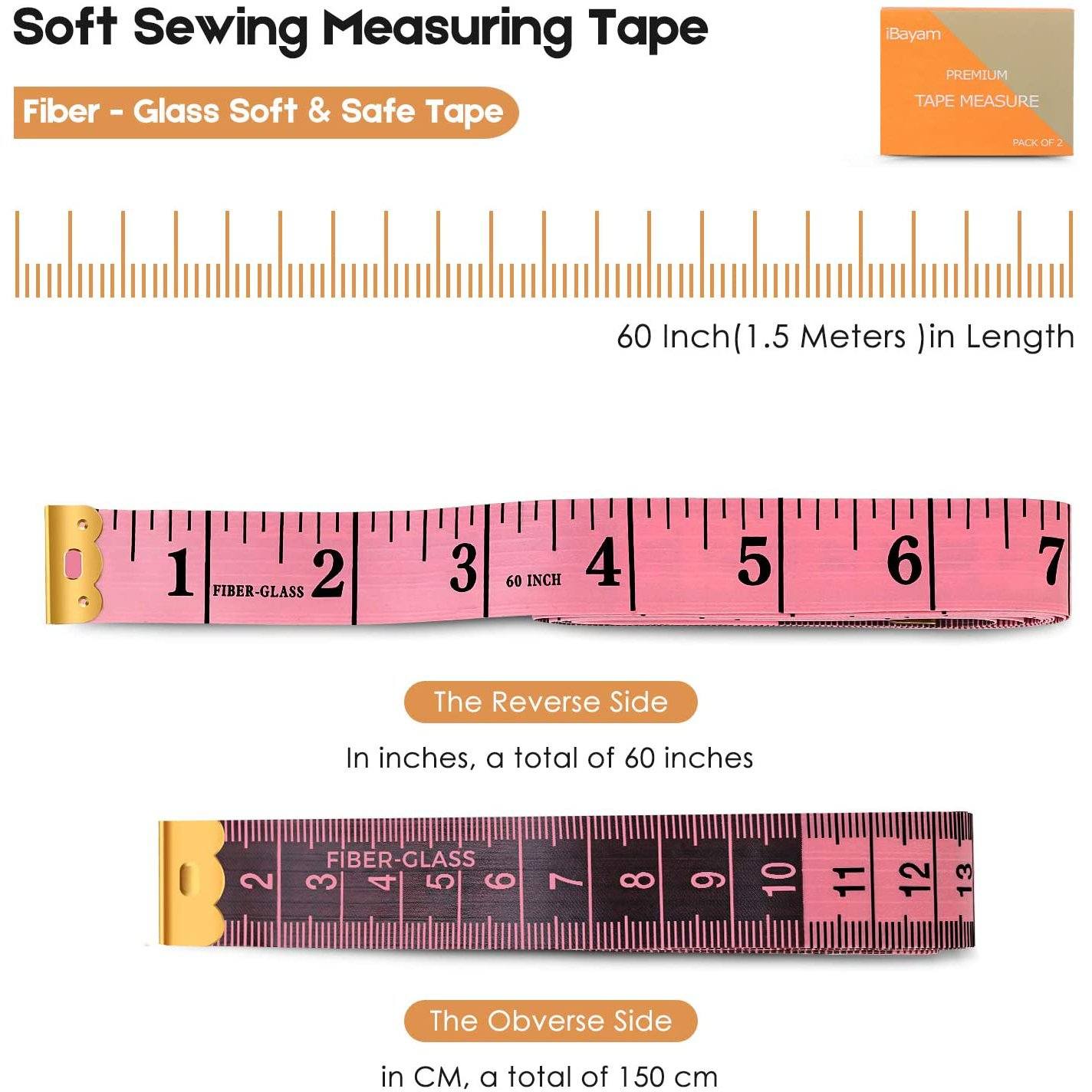 2-Pack: Soft Fashion Pink and Retractable Black Measuring Tape Set __stock:200 Home Improvement refund_fee:800