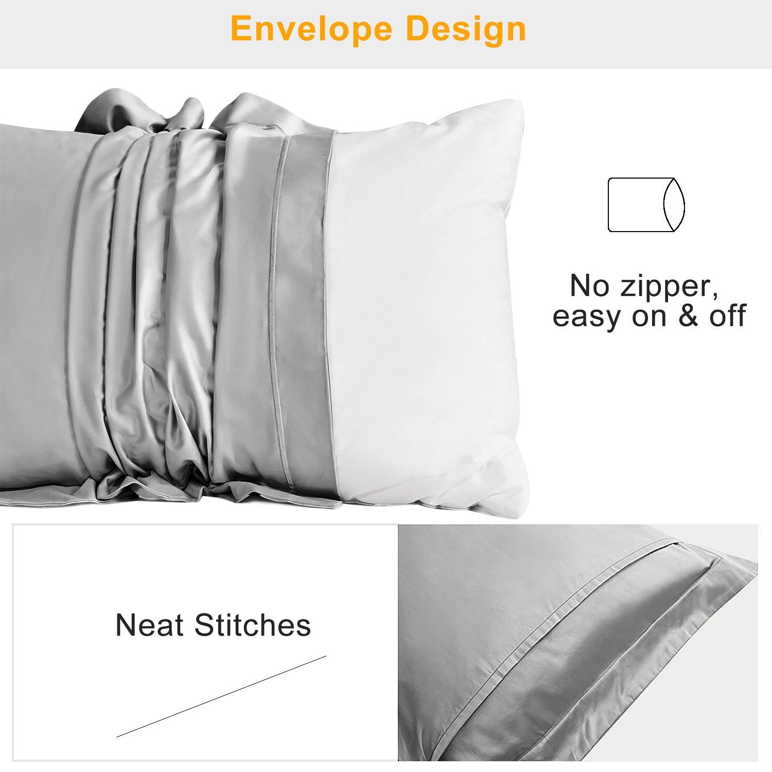 2-Pack: Soft Silky Satin Pillow Case __label2:BOGO 30% OFF __stock:50 Bedding Low stock refund_fee:1200