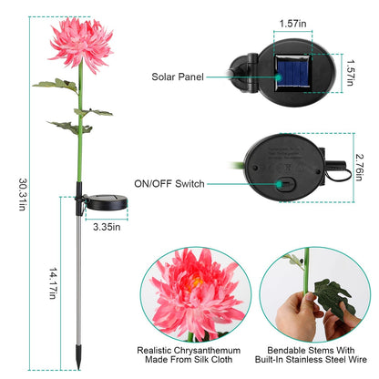 2-Pack: Solar LED Chrysanthemum Lights __stock:50 Low stock Outdoor Lighting refund_fee:1200 show-color-swatches Warranty