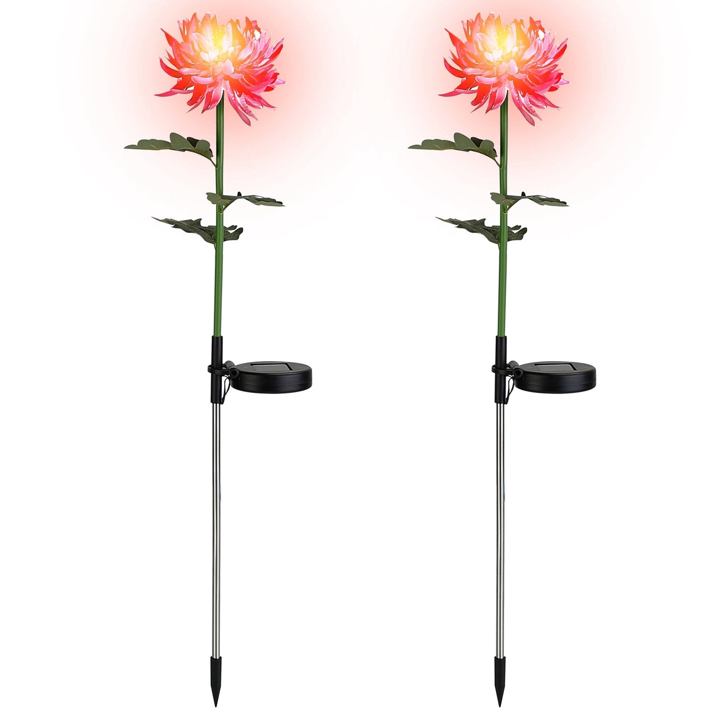 2-Pack: Solar LED Chrysanthemum Lights Pink __stock:50 Low stock Outdoor Lighting refund_fee:1200 show-color-swatches Warranty