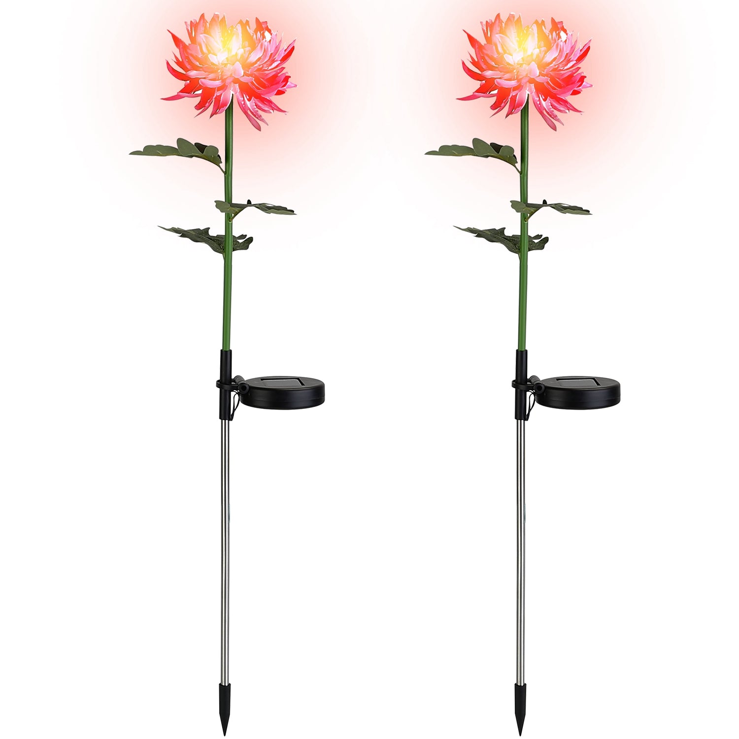 2-Pack: Solar LED Chrysanthemum Lights Pink __stock:50 Low stock Outdoor Lighting refund_fee:1200 show-color-swatches Warranty